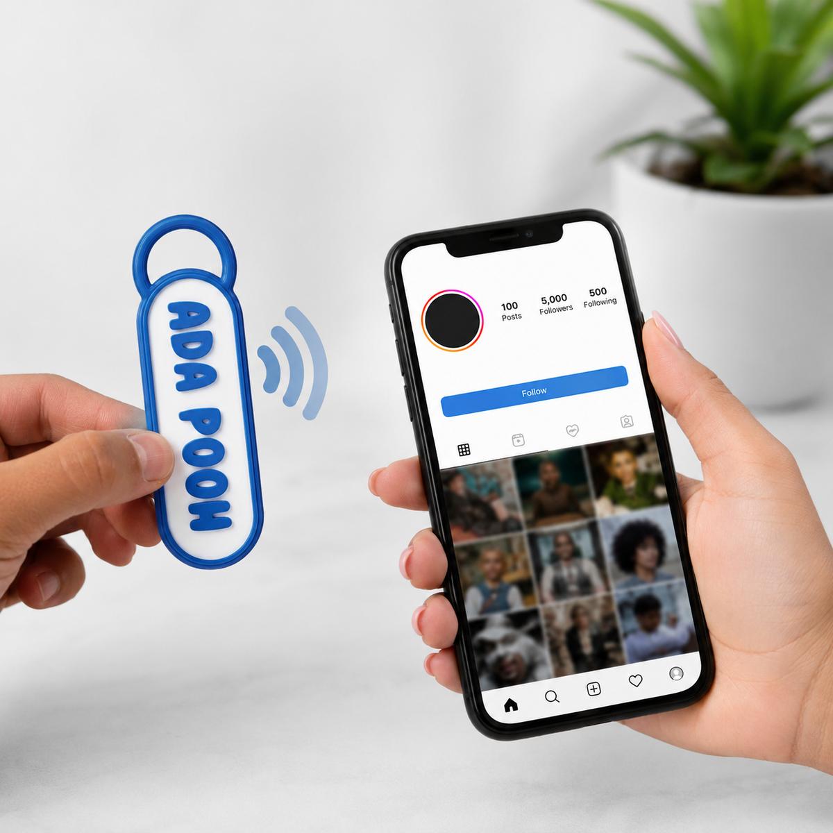 Personalized NFC Name 3D Keychain – Tap to Share Social Media