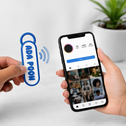 Personalized NFC Name 3D Keychain – Tap to Share Social Media