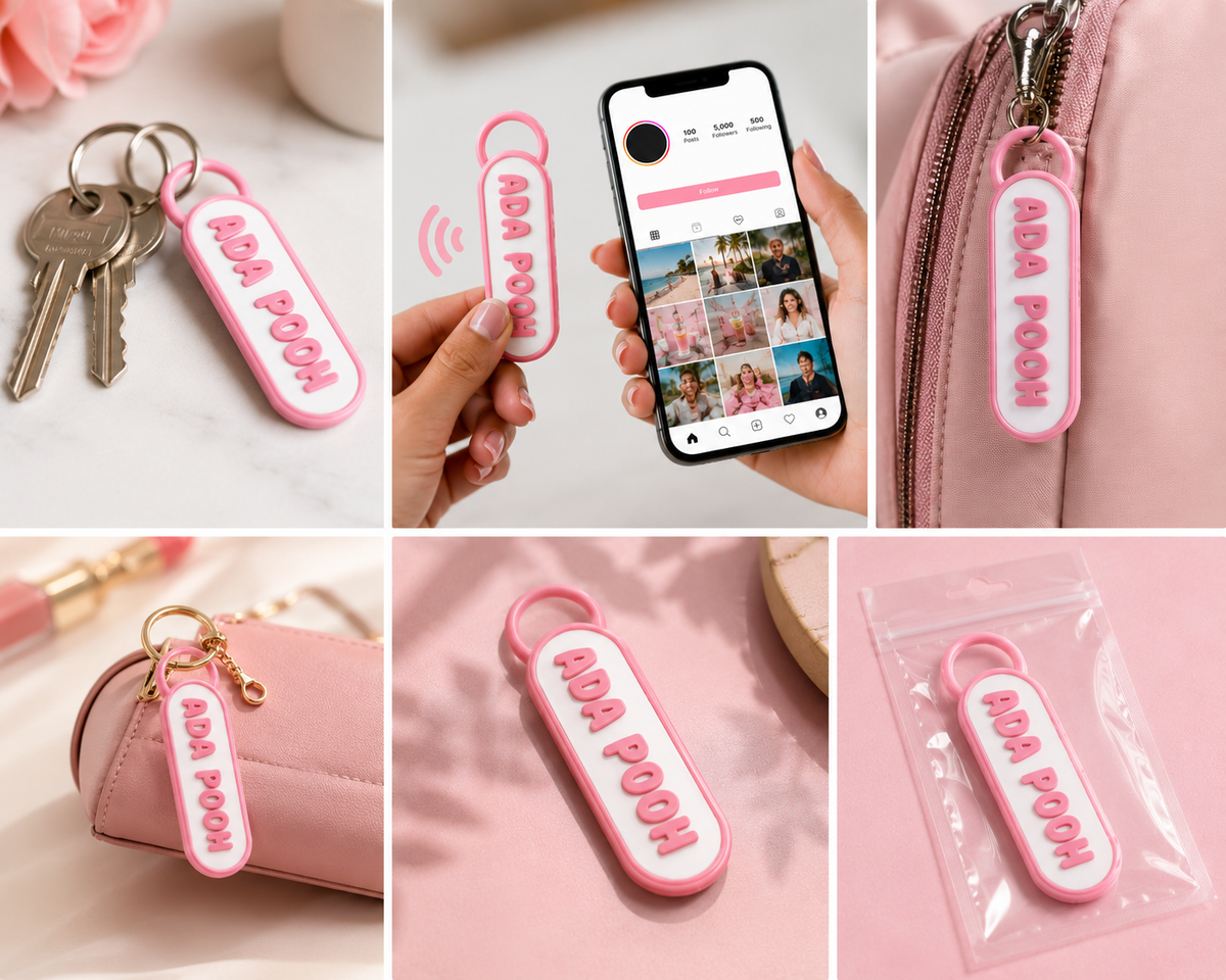 Personalized NFC Name 3D Keychain – Tap to Share Social Media