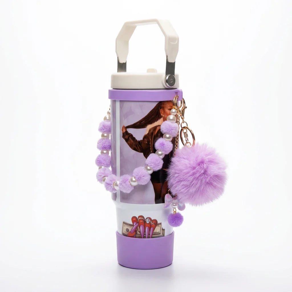 Custom Tumbler for lady ( Custom with your photo ) Purple