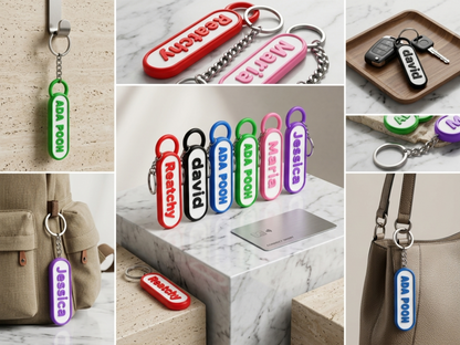 Personalized NFC Name 3D Keychain – Tap to Share Social Media