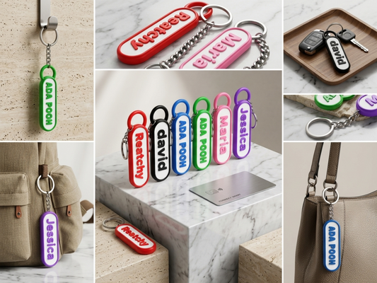 Personalized NFC Name 3D Keychain – Tap to Share Social Media