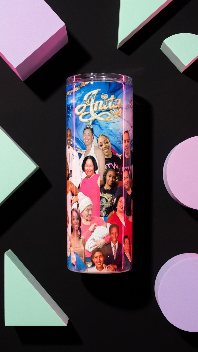 Personalized 20 oz Photo Tumbler | Custom Gift | Desty Creations | Standard & Glow in the Dark