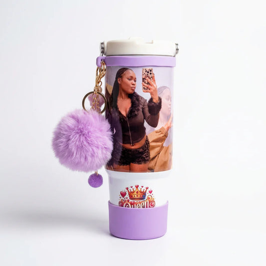 Custom Tumbler for lady ( Custom with your photo ) Purple